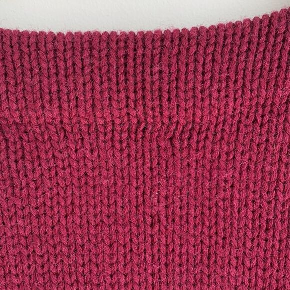 Recknit rare letterman vintage 100% burgundy wool heavy duty sweater, size XL - Picture 6 of 11